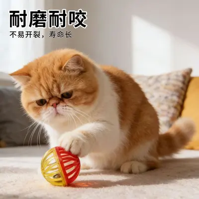 Katzenspielball mit hohlem Glöckchen zur Selbstbeschäftigung