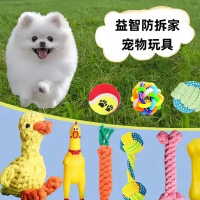 Dog Rope Ball Toy, Chew-Resistant Dental Toy for Puppies