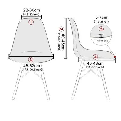 Amazon Kalın Mısır Kadifesi Eames Kabuk Sandalye Kılıfı Toz Geçirmez Aşınmaya Dayanıklı Granül Polar Kavisli Kulüp Sandalye Kılıfı - 5