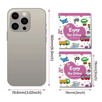 Children's Coloring Book 50 Pages, Portable Mini Cartoon Animals - 5