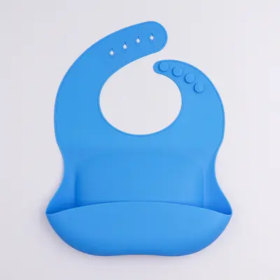 Silikon-Esslätzchen für Babys, Lebensmittelqualität, Silikon-Sabberlätzchen für Babys, einfarbig, leicht zu reinigen, Kinderlätzchen aus Silikon - 7