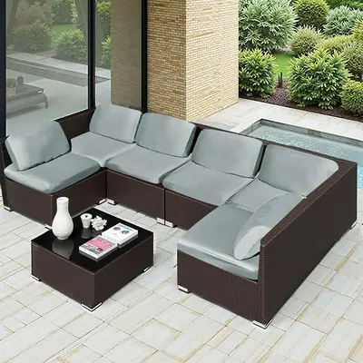 Cross-border New TPU Coated Waterproof Milky Silk Sofa Seat Cushion Cover Full Wrapping Elastic Outdoor Combination Sofa Cover Slipcover - 8