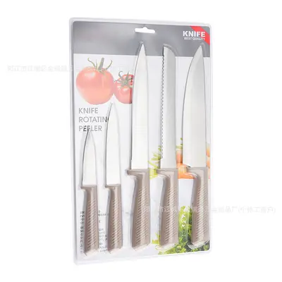 Export Stock Kitchen Knife Set Stainless Steel Knives Double-Sided Water-Absorbing Fruit Knife Peeler Combination Knife Set - 13
