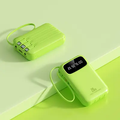 Super Fast Charge 3C Certified Power Bank with Built-in Four Cables 20000mAh Ultra-Large Capacity Mobile Power Bank Custom Logo - 11