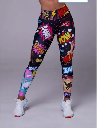 Digital Print Yoga Pants, Spring and Autumn Casual Leggings - 10