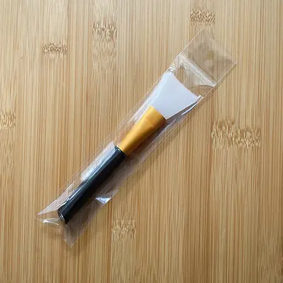 Stok Makyöz Fırçası Beyaz Sap Pembe Sap Yumuşak Kıl Makyöz Fırçası Silikon Makyöz Fırçası Çamur Masken Fırçası Aplikatör Ağartma Fırçası - 10