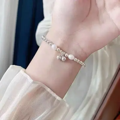 S925 Gümüş Bilezik, İnci, Minimalist Tasarım