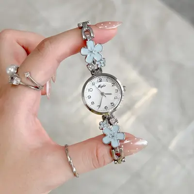 Kirschblüten-Armband-Damenuhr, elegant, Quarz