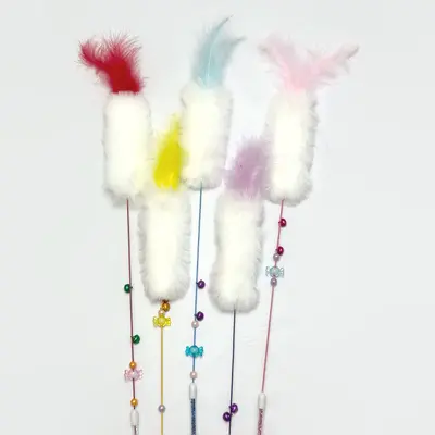 Laser Mouse Cat Toy with Feather Bell Chew Teaser Wand - 4