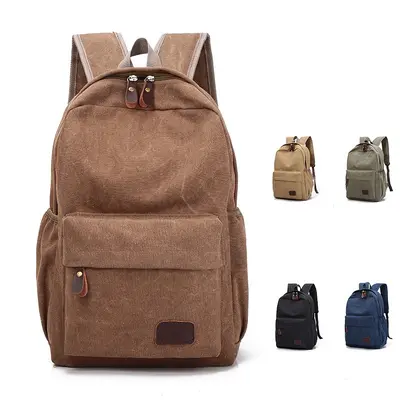Canvas backpack, Japanese style, large capacity, durable, student