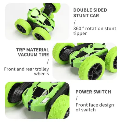 Double-Sided Stunt 4WD Remote Control Car, 360-Degree Flip, with Lights