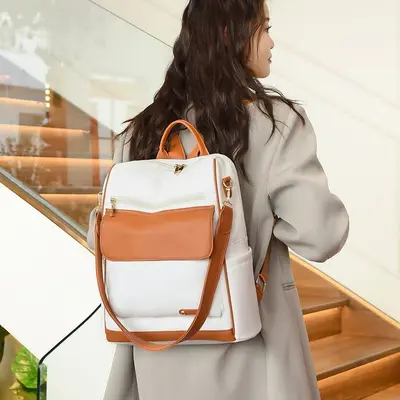 Damenrucksack mit großem Fassungsvermögen, PU-Leder - 2