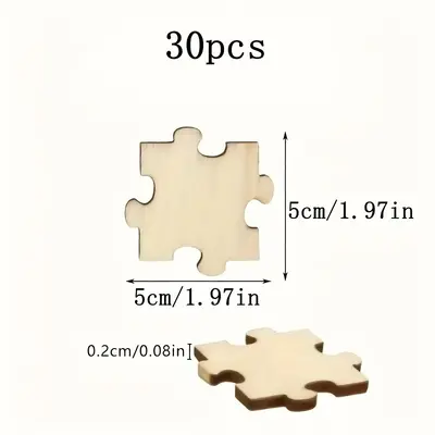 DIY Handmade Craft Wooden Puzzle Blanks Decorative Toy Set for Children Assembly and Painting - 7