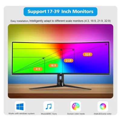 Smart LED Light Strip with Computer Screen Sync Ambient Lighting
