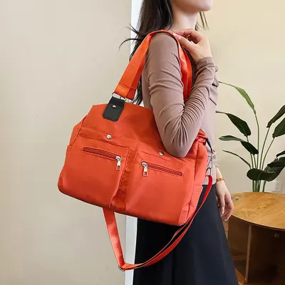 Leichte Damen-Handtasche aus Nylon mit großem Fassungsvermögen, Oxford-Stoff - 4