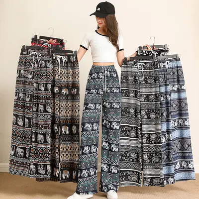 High-Waisted Loose Wide-Leg Women's Pants, Straight Leg, Spring and Summer