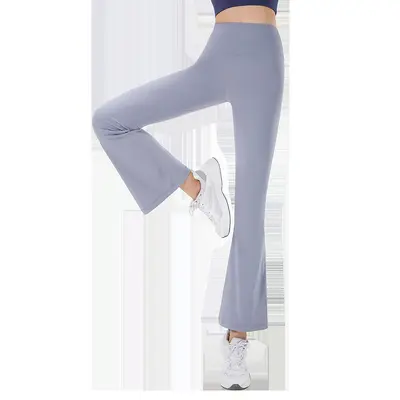 High-Waist Butt-Lifting Seamless Flare Yoga Pants, Four-Way Stretch, Pilates Fitness Trous