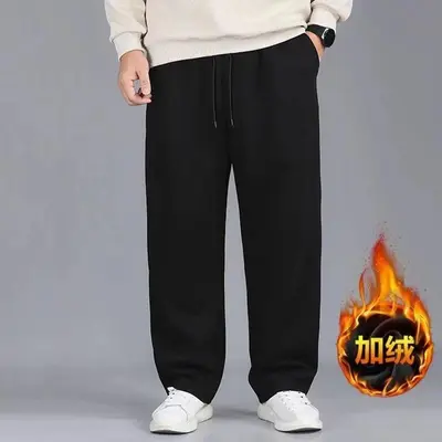 Grenzüberschreitende Herbst-/Winter-Hose für Herren, gefüttert und verdickt, Sporthose für Herren, einfarbige Herrenhose, Großhandel, lange Hose für Herren, elastische Freizeithose