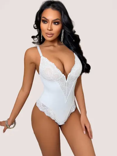 Kadın Vücut Şekillendirici Bodysuit, Karın Büzme ve Kalça Kaldırma, Büyük Beden - 10
