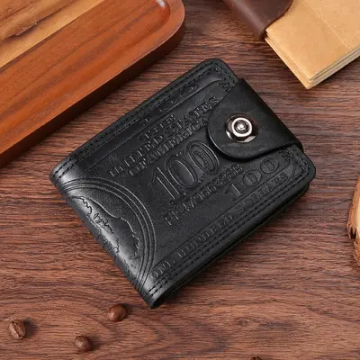 Men's Ultra-Light PU Wallet, US Dollar Pattern, Retro Multi-Card - 8
