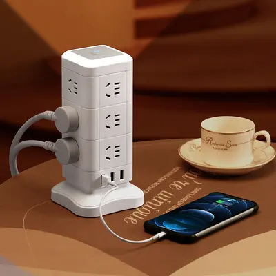 USB charging tower multiple outlets, fast charging for office