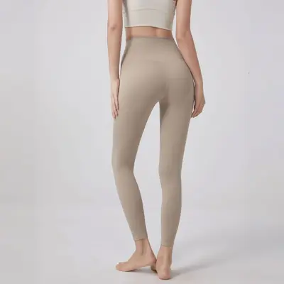 Çıplak Hisli Yoga Taytı, Yüksek Bel, Dikişsiz, Yaz Incelti