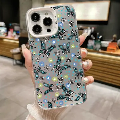 iPhone 16 Hülle in Silberfarbe, doppelschichtige Hartschale