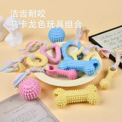 TPR Dog Toy, Bite-Resistant with Cotton Rope for Teething - 2