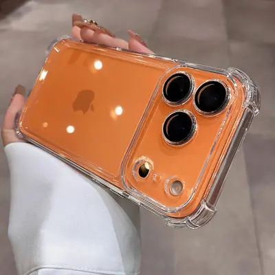 iPhone 15-17 Pro Max clear case with air cushion, full coverage - 7