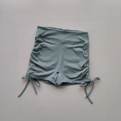Damen-Yoga-Shorts, dreiviertel Länge, nahtlos, hoher Bund, Kordelzug - 8