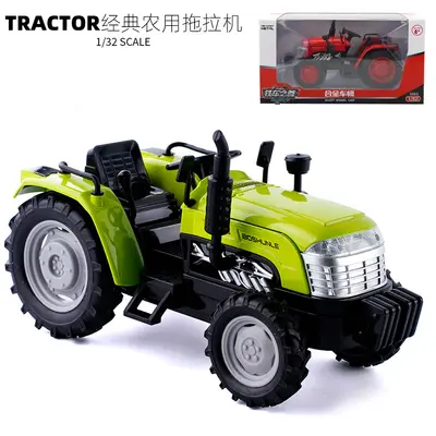 1:32 Alloy Farm Tractor with Trailer Model, Sound and Light Toy - 7