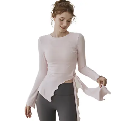 Women's Yoga Crop Top, Long Sleeve, for Running and Training - 6
