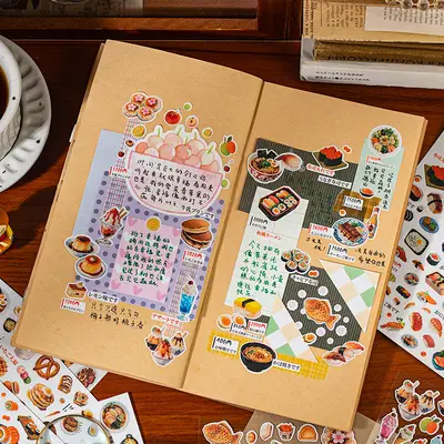 Yuxian Landscape Food Stickers, Antique Style Home Series, DIY Collage Material