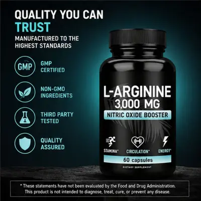 跨境电商精氨酸胶囊L-Arginine Capsules氨基酸运动健身男士60粒