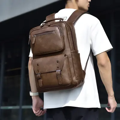 Kangaroo Herren-Rucksack im Retro-Businessstil mit Laptopfach, Modell 2655 - 2