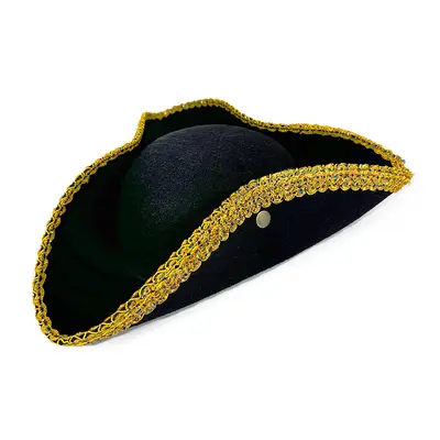 Caribbean Gold Trim Pirate Hat, Halloween Stage Performance - 10