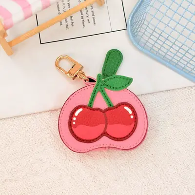Cute Cartoon Mini Fruit Series Leather Coin Purse Hanging Accessory