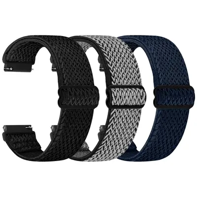 Huawei GT3 Uyumlu 20/22mm Dalga Desenli Elastik Saat Kordonu