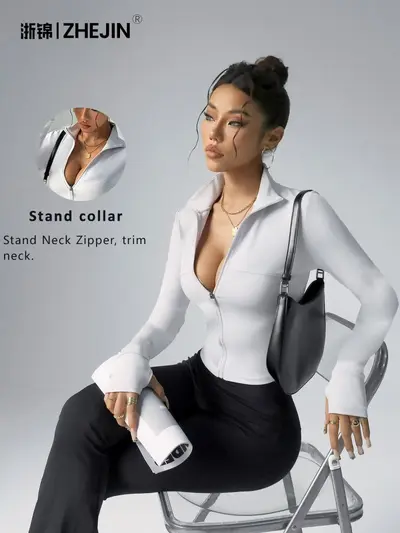 Women's Fitness Yoga Jacket Quick-Dry Autumn Top - 1