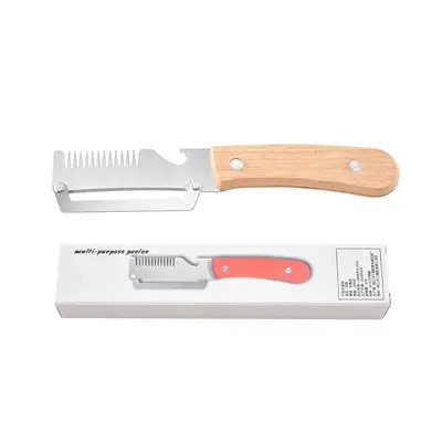 Multifunctional kitchen vegetable slicer and peeler wooden handle - 10