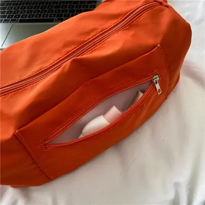 Women's Oxford Cloth Crossbody Bag, Solid Color Shoulder Bag - 4