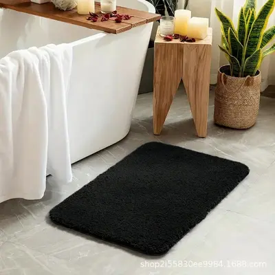 Banyo kaymaz uzun tüylü emici halı, 40-70 cm tuvalet ve giriş paspası - 7