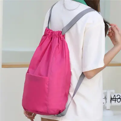 Unisex büzgülü cepli çok fonksiyonlu sırt çantası kuru ve ıslak ayrıştırmalı büyük kapasiteli kullanışlı spor seyahat çantası satışa hazır - 4