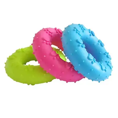 Plush Squeaky Chew Ring Dog Toy, Durable Bite-Resistant for Puppies - 5