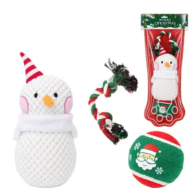 Christmas Dog Toy Set, Squeaky Interactive Chew Ball - 8