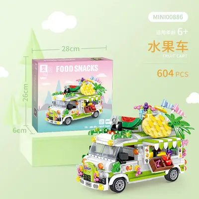 Zhegao 00886-00891 Tatlı Hamburger Arabası Yapı Taşı Seti - 7