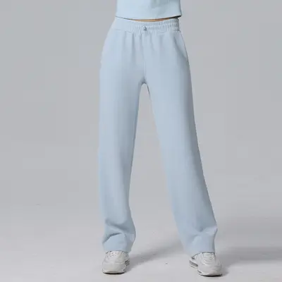 Kadın Modal Bol Paça Yoga Pantolonu, Yüksek Bel, Kumlu Yıkamalı, Uzun - 9