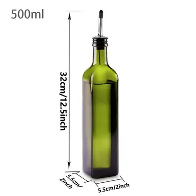 Amazon cam yağ şişesi 500ml koyu yeşil zeytinyağı şişesi dağıtıcısı sınır ötesi sirke şişesi seti dropshipping üreticisi - 8