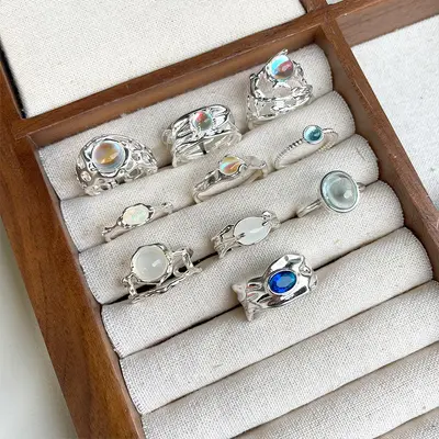 Lanzi Korean Fashion Jewelry Trending on Little Red Book and TikTok Women's Niche Designer Luxury Style Open Sterling Silver 925 Ring