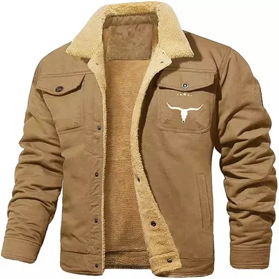Herren-Arbeitsjacke aus Baumwolle mit Fleecefutter Herbst Winter 2024 - 11